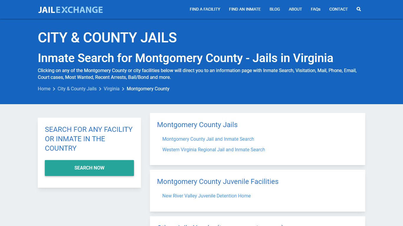 Inmate Search for Montgomery County | Jails in Virginia - Jail Exchange